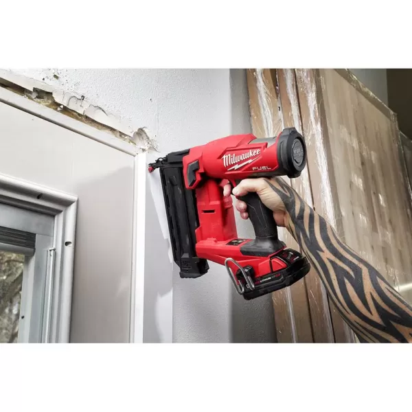 Milwaukee M18 FUEL 18-Volt 18-Gauge Lithium-Ion Brushless Cordless Gen II Brad Nailer and Clear Performance Safety Glasses