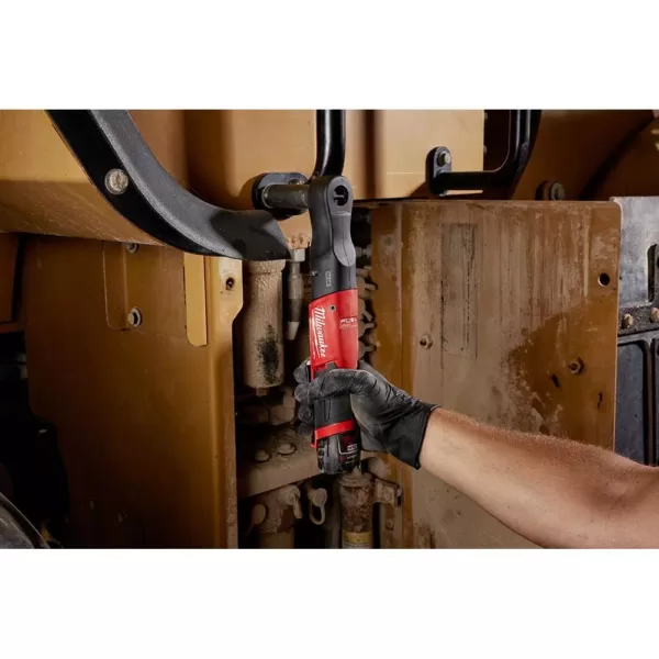 Milwaukee M12 FUEL 12-Volt Lithium-Ion Brushless Cordless 3/8 in. and 1/4 in. Ratchets with two 3.0 Ah Batteries
