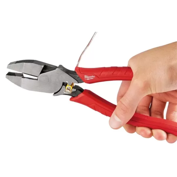 Milwaukee 2-Piece 9 in. High Leverage Lineman's Pliers with Crimper & Long Nose Pliers Set
