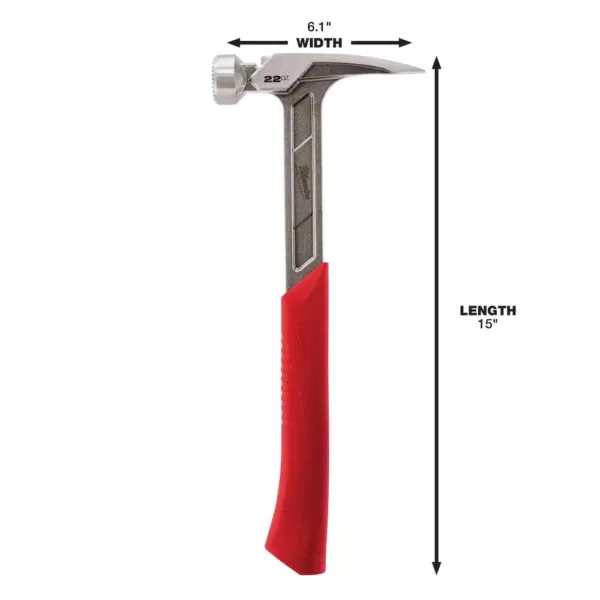 Milwaukee 22 oz. Milled Face Framing Hammer with Hammer Loop