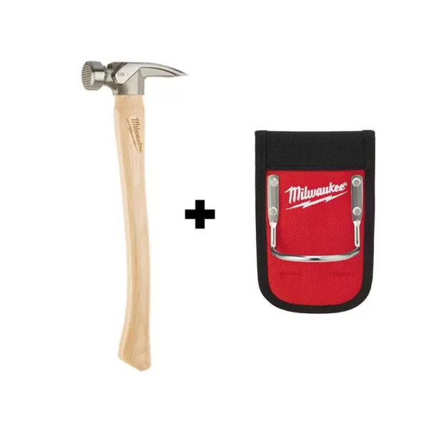 Milwaukee 19 oz. Wood Milled Face Hickory Framing Hammer with Hammer Loop