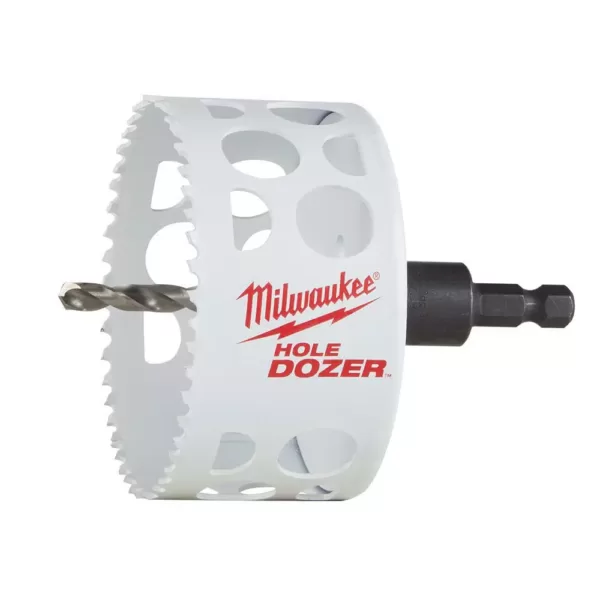 Milwaukee 3-1/2 in. HOLE DOZER Bi-Metal Hole Saw with 3/8 in. Arbor and Pilot Bit