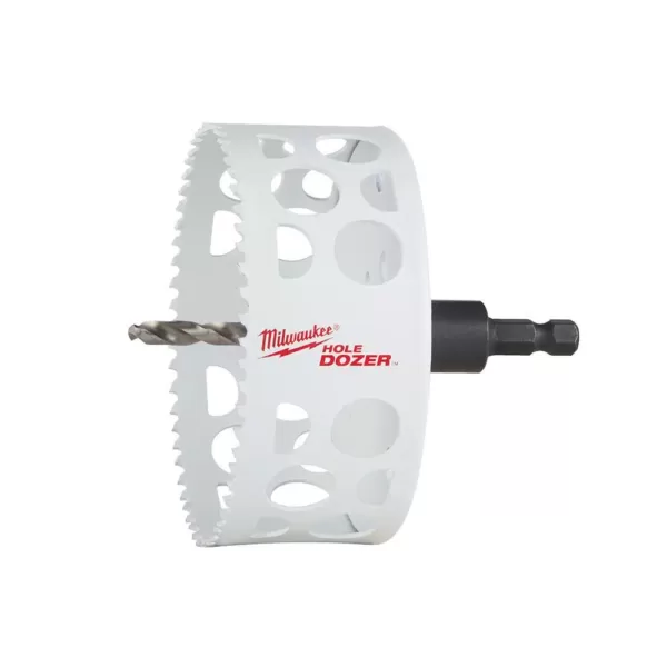 Milwaukee 4-1/4 in. HOLE DOZER Bi-Metal Hole Saw with 3/8 in. Arbor and Pilot Bit