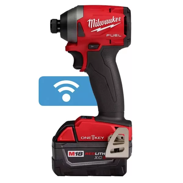 Milwaukee M18 FUEL ONE-KEY 18-Volt Lithium-Ion Brushless Cordless 1/4 in. Hex Impact Driver Kit with(2) 5.0Ah Batteries, Hard Case