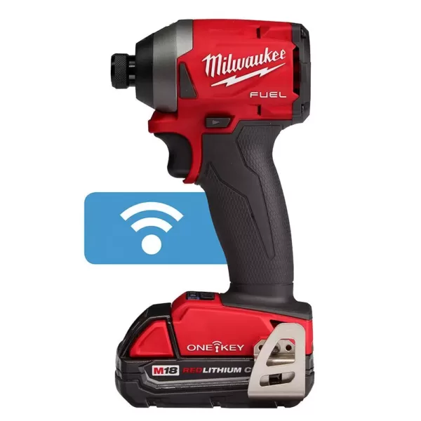 Milwaukee M18 FUEL ONE-KEY 18-Volt Lithium-Ion Brushless Cordless 1/4 in. Hex Impact Driver Kit W/ (2) 2.0Ah Batteries, Hard Case