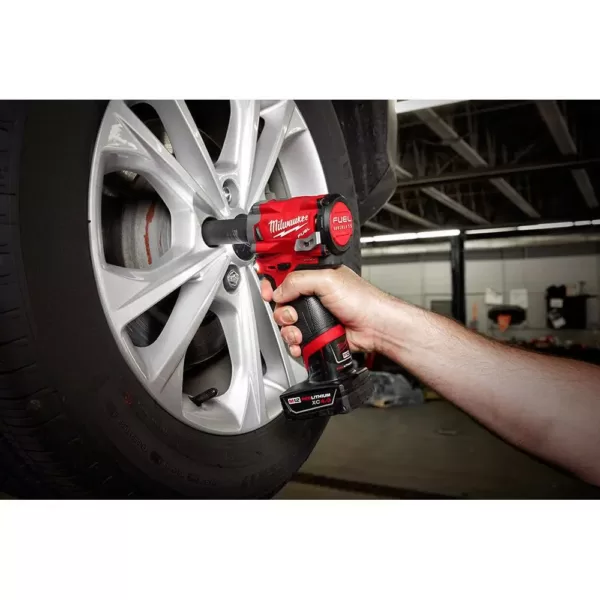 Milwaukee M12 FUEL 12-Volt Lithium-Ion Brushless Cordless Stubby 1/4 in. and 1/2 in. Impact Wrenches with two 3.0 Ah Batteries