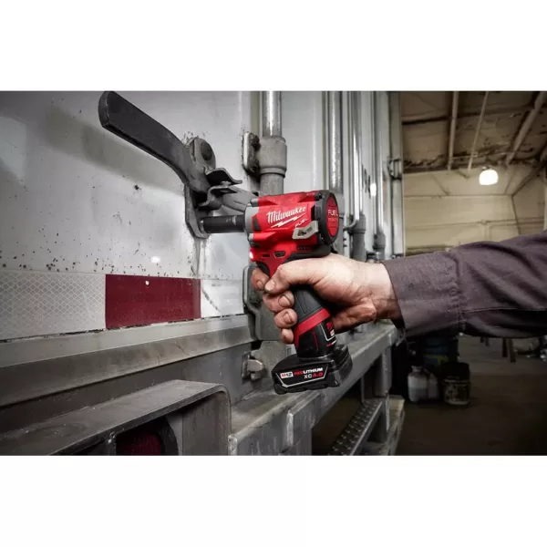 Milwaukee M12 FUEL 12-Volt Lithium-Ion Brushless Cordless Stubby 1/2 in. Impact Wrench with M12 2.0Ah Battery