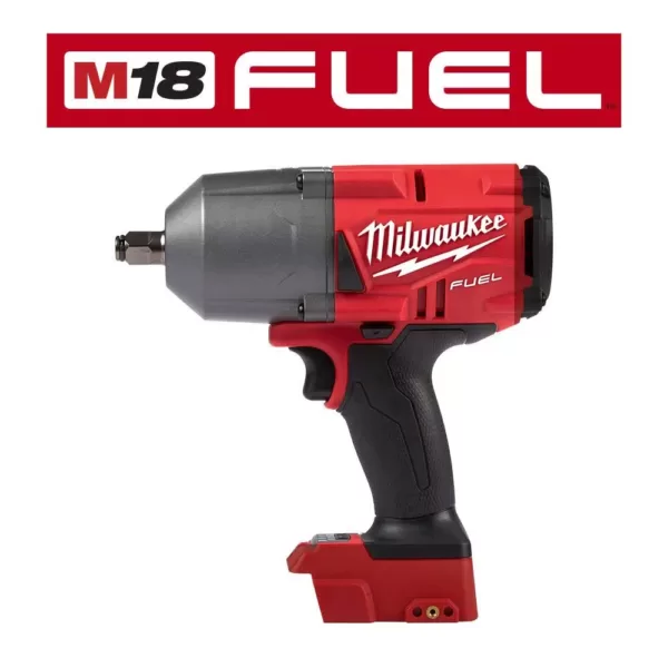 Milwaukee M18 FUEL 18-Volt 1/2 in. Lithium-Ion Brushless Cordless Impact Wrench with Friction Ring & Grease Gun with Two Batteries
