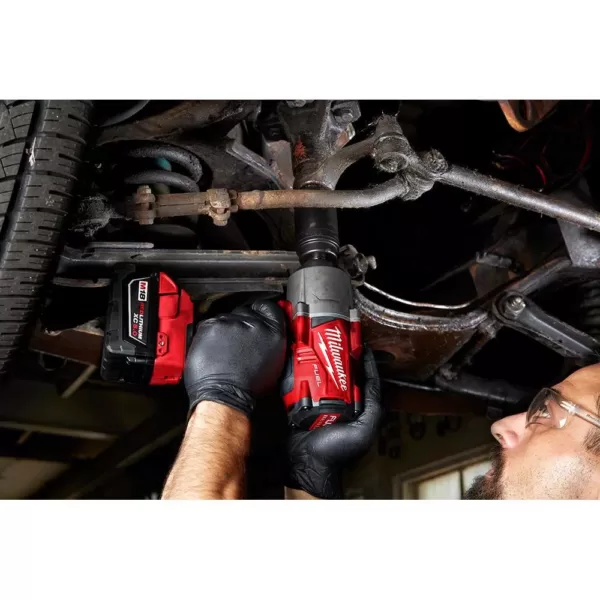 Milwaukee M18 FUEL 18-Volt 1/2 in. Lithium-Ion Brushless Cordless Impact Wrench w/ Friction Ring & Grinder w/ Two 6.0Ah Batteries
