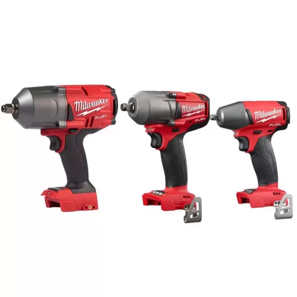 Milwaukee M18 FUEL 18-Volt Lithium-Ion Brushless Cordless 1/2 in. High Torque/Mid Torque/3/8 in. Impact Wrench Combo Kit (3-Tool)