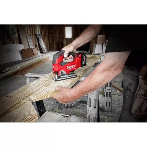 Milwaukee M18 FUEL 18-Volt Lithium-Ion Brushless Cordless Jig Saw Kit with  M18 FUEL Impact Driver