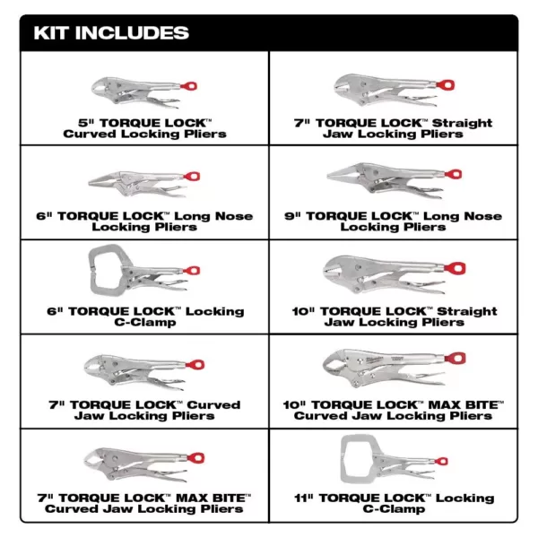 Milwaukee Torque Lock Locking Pliers Kit (10-Piece)