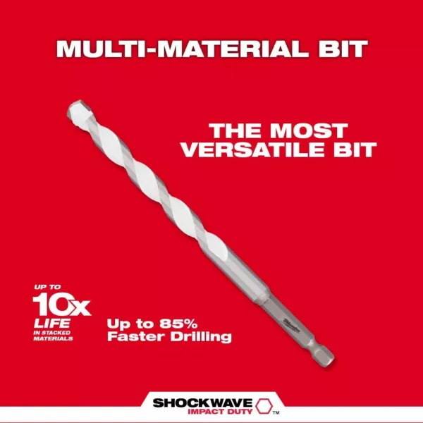 Milwaukee 1/8 in. x 4 in. x 6 in. SHOCKWAVE Carbide Multi-Material Drill Bit