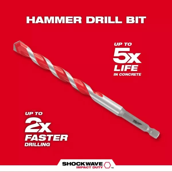 Milwaukee 5/16 in. x 4 in. x 6 in. SHOCKWAVE Carbide Hammer Drill Bit
