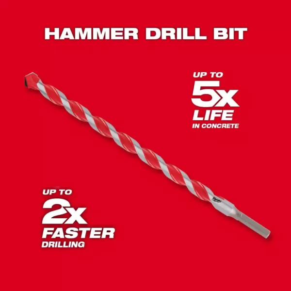 Milwaukee 1 in. x 10 in. x 12 in. Carbide Hammer Drill Bit