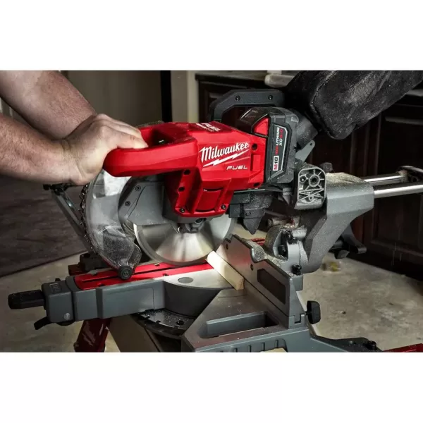 Milwaukee M18 FUEL 18-Volt Lithium-Ion Brushless Cordless 7-1/4 in. Dual Bevel Sliding Compound Miter Saw with Stand (Tool-Only)