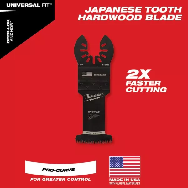 Milwaukee 1-3/8 in. High Carbon Steel Universal Fit Japanese Teeth Hardwood Cutting Oscillating Multi-Tool Blade (1-Pack)
