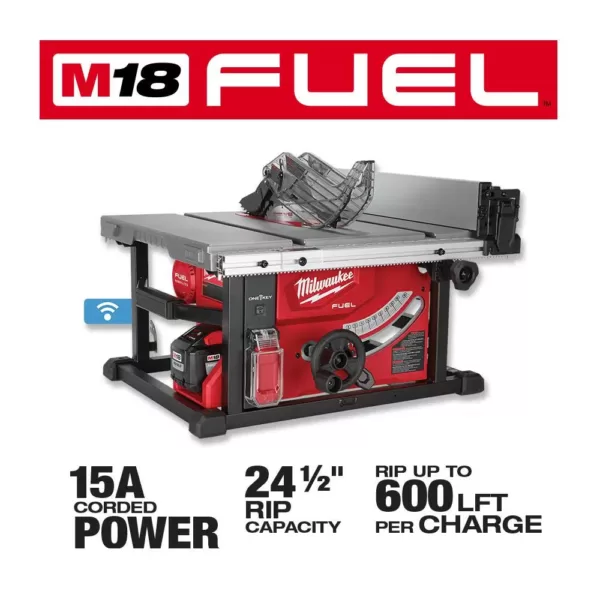 Milwaukee M18 FUEL ONE-KEY 18-Volt Lithium-Ion Brushless Cordless 8-1/4 in. Table Saw Kit with (1) 12.0Ah Battery and Stand