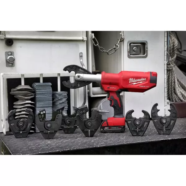 Milwaukee M18 18-Volt Lithium-Ion Cordless FORCE LOGIC 6-Ton Pistol Utility Crimping Kit with O-D3 Jaws and 2 Batteries