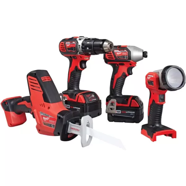 Milwaukee M18 18-Volt Lithium-Ion Cordless Combo Tool Kit (4-Tool) w/ Wet/Dry Vacuum and Additional 5.0Ah Battery