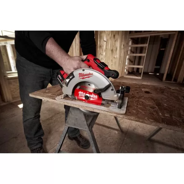 Milwaukee M18 18-Volt Lithium-Ion Brushless Cordless Hammer Drill and Circular Saw Combo Kit (2-Tool) with Two 4.0 Ah Batteries