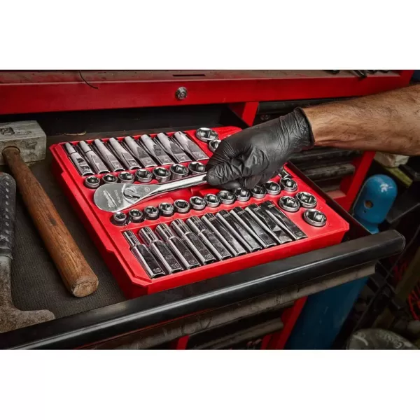 Milwaukee 3/8 in. and 1/2 in. Drive SAE/Metric Ratchet and Socket Mechanics Tool Set (103-Piece)