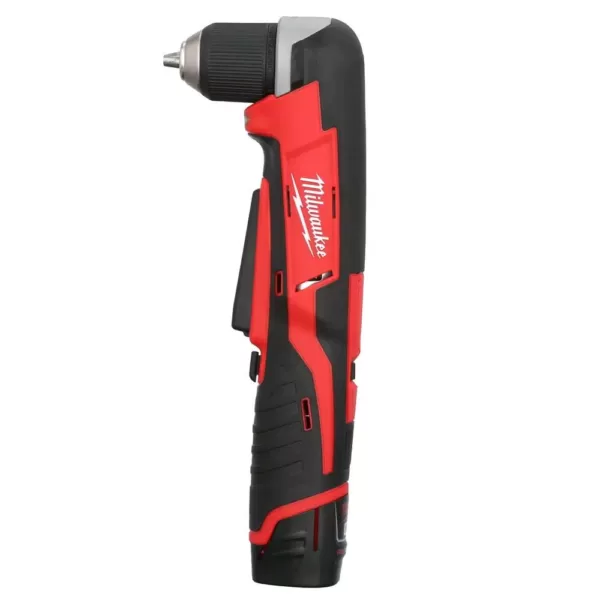 Milwaukee M12 12-Volt Lithium-Ion Cordless 3/8 in. Right-Angle Drill W/(1) 1.5Ah Battery, Charger & Tool Bag