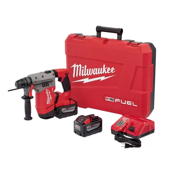 Milwaukee M18 FUEL 18-Volt Lithium-Ion Brushless Cordless 1-1/8 in. SDS-Plus Rotary Hammer Kit W/(2) 9.0Ah Batteries,Rapid Charger