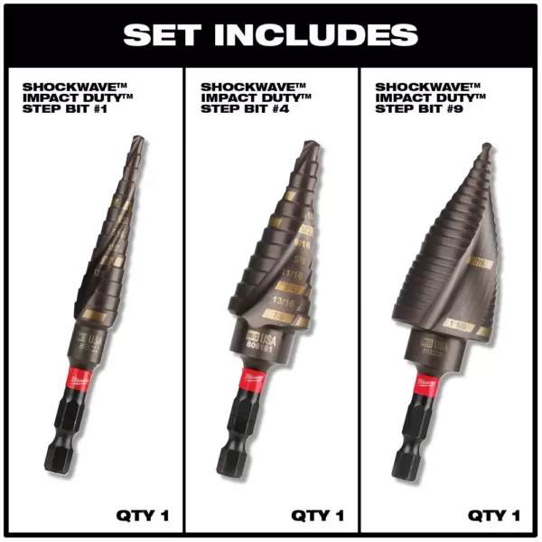Milwaukee Titanium SHOCKWAVE Impact Duty Step Bit Kit with Titanium Drill Bit Set (26-Piece)