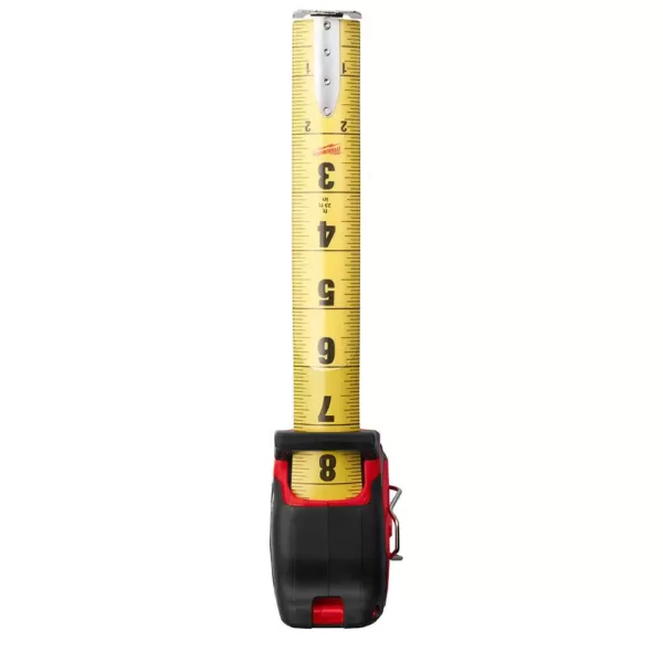 Milwaukee 25 ft. x 1.3 in. W Blade Magnetic Tape Measure with 14 ft. Standout and 4-1/2 in. Trim Square