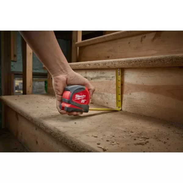 Milwaukee 25 ft. Compact Tape Measure W/ Safety Glasses with Clear Lenses