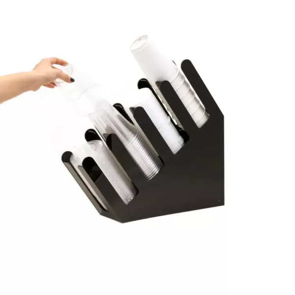 Mind Reader Fancy 80-Cup 4-Compartment Black Acrylic Condiment Organizer