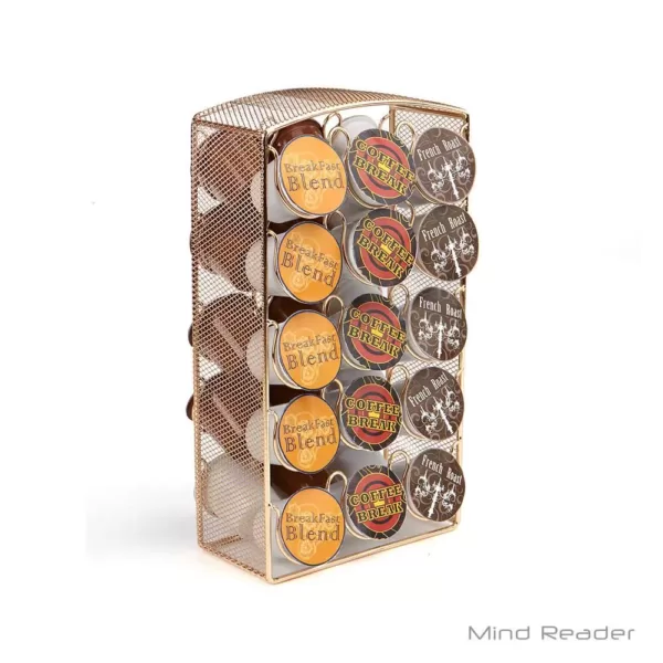 Mind Reader 30-Capacity Rose Gold Mesh K-Cup Storage Rack and Coffee Pod Carousel