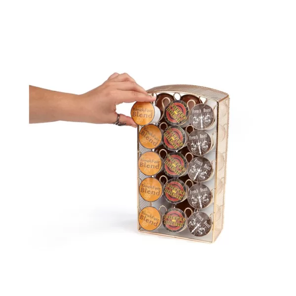 Mind Reader 30-Capacity Rose Gold Mesh K-Cup Storage Rack and Coffee Pod Carousel