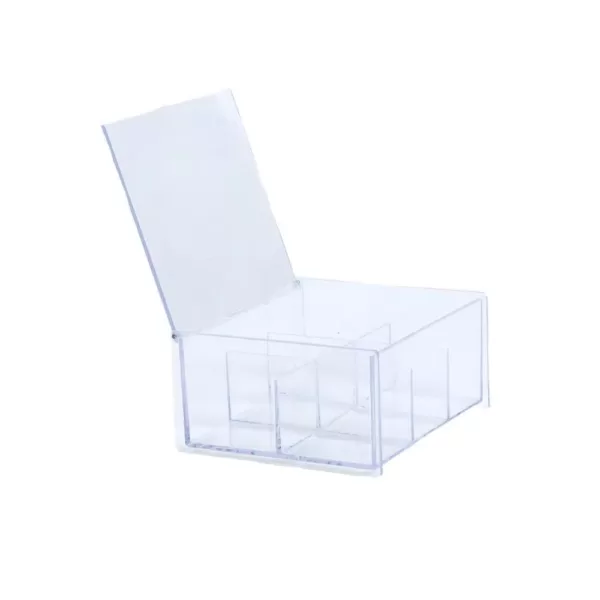 Mind Reader Acrylic Clear with Lid 6-Compartment Pantry Organizer For Kitchen Tea Bag Storage and Organizer Holder