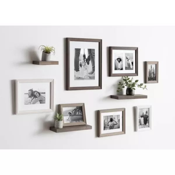 Kate and Laurel Bordeaux Multi/Gray with Shelves Picture Frames (Set of 10)