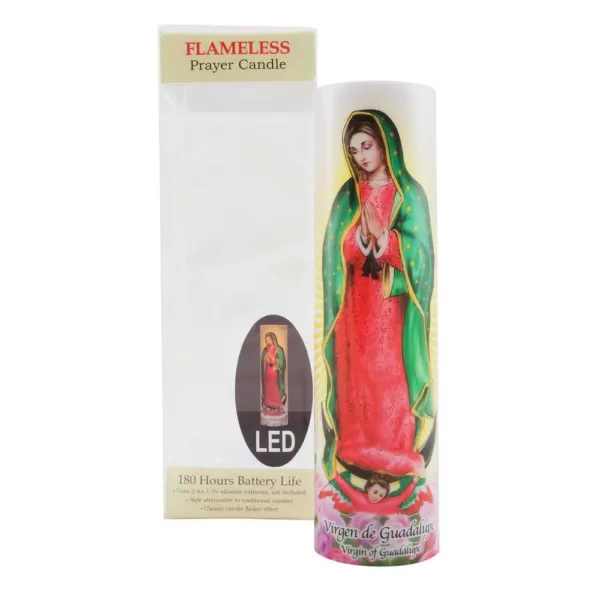 Stonebriar Collection 8 in. Virgin of Guadalupe LED Prayer Candle