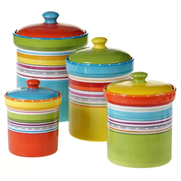 Certified International Mariachi Multi-size Multi-color Canister Set (4-Pieces)