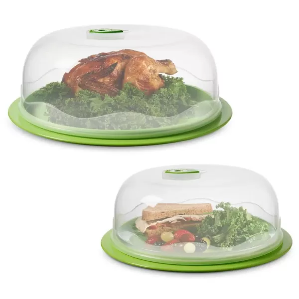 Ozeri INSTAVAC Ready-Serve Domed Food Storage Container, BPA-Free 4-Piece Nesting Set with Vacuum Seal