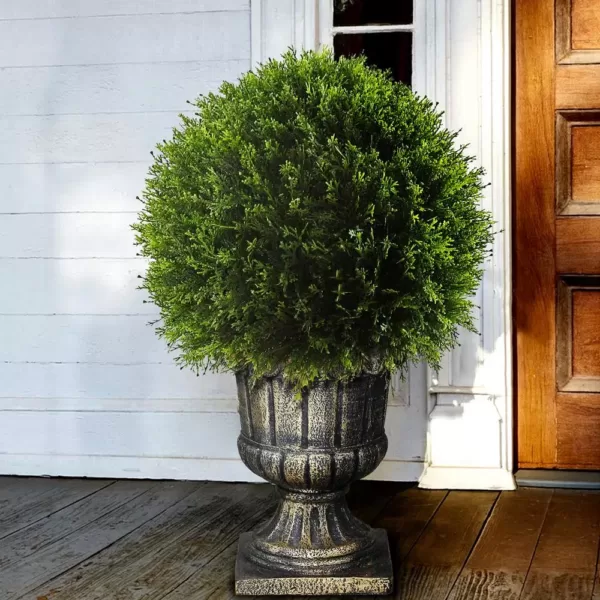 National Tree Company 27 in. Upright Juniper Ball Topiary Tree in a Decorative Urn