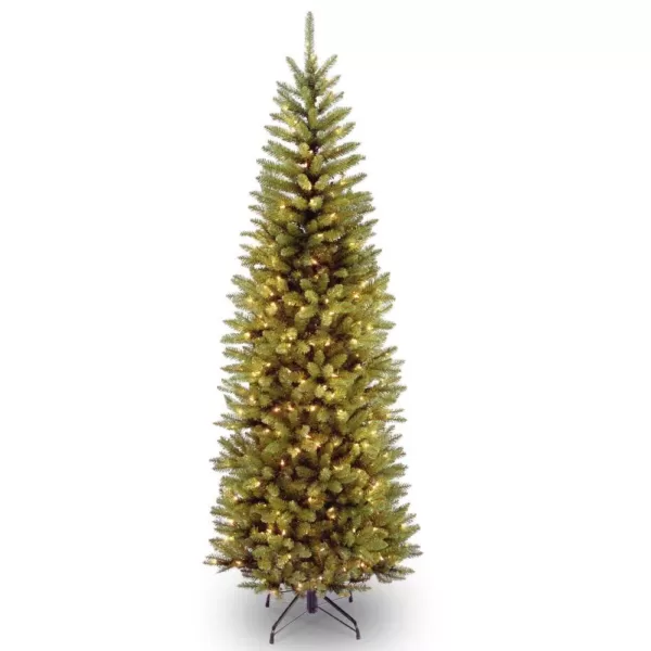 National Tree Company 6 ft. Kingswood Fir Pencil Hinged Tree wth 200 Clear Lights