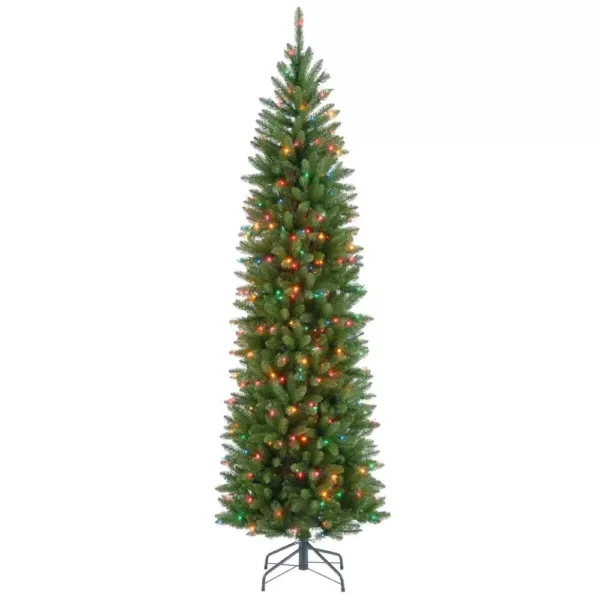 National Tree Company 6.5 ft. Kingswood Fir Pencil Artificial Christmas Tree with Multicolor Lights