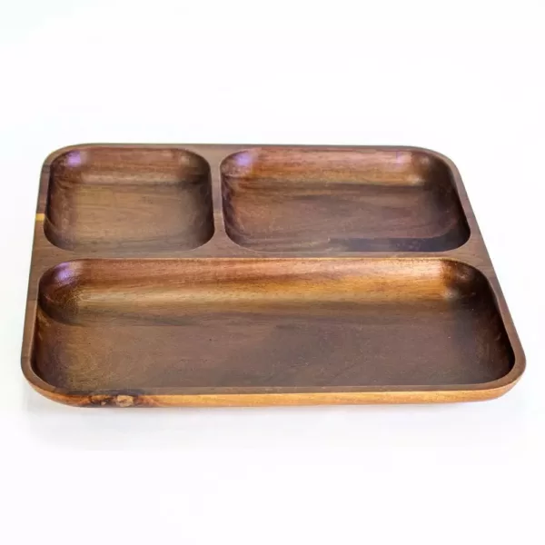 BergHOFF Acacia 10 in. x 10 in. x 1 in.  Brown Wooden Tray