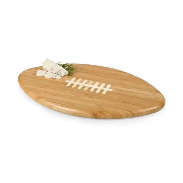 Picnic Time 16 in. x 8.8 in. Oval Bamboo Wood Football Cutting Board and Serving Tray