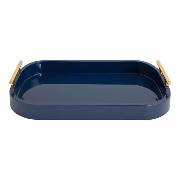Kate and Laurel Lipton 18 in. x 3 in. x 10 in. Navy Blue Decorative Wall Shelf