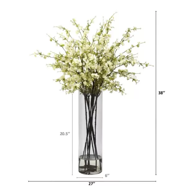Nearly Natural Giant Cherry Blossom Arrangement in White