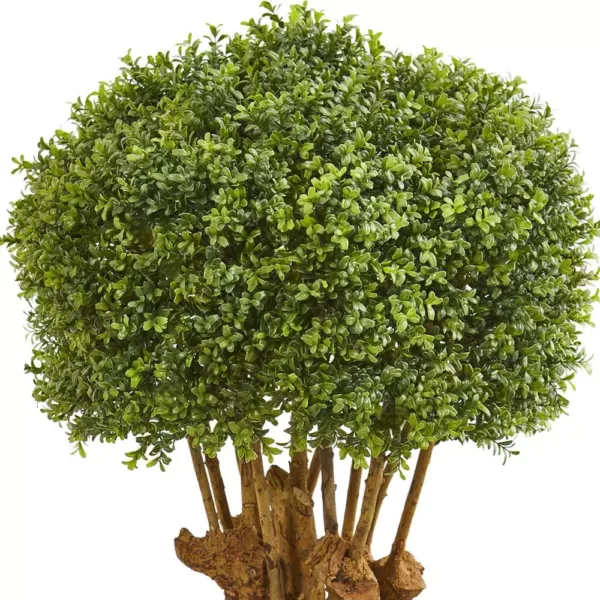 Nearly Natural 44 In. Boxwood Artificial Topiary Tree in Designer Planter