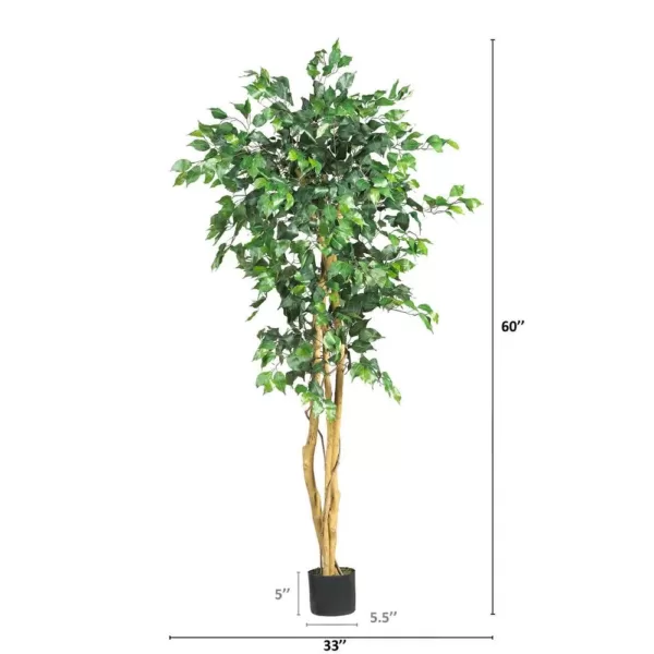 Nearly Natural 5 ft. High Indoor Ficus Tree