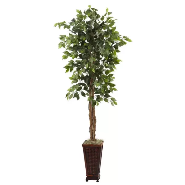 Nearly Natural 6.5 ft. Ficus with Decorative Planter