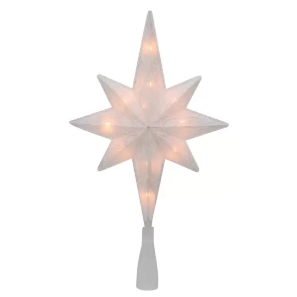 Northlight Frosted Bethlehem Star with Gold Scrolling Christmas Tree Topper in Clear Lights